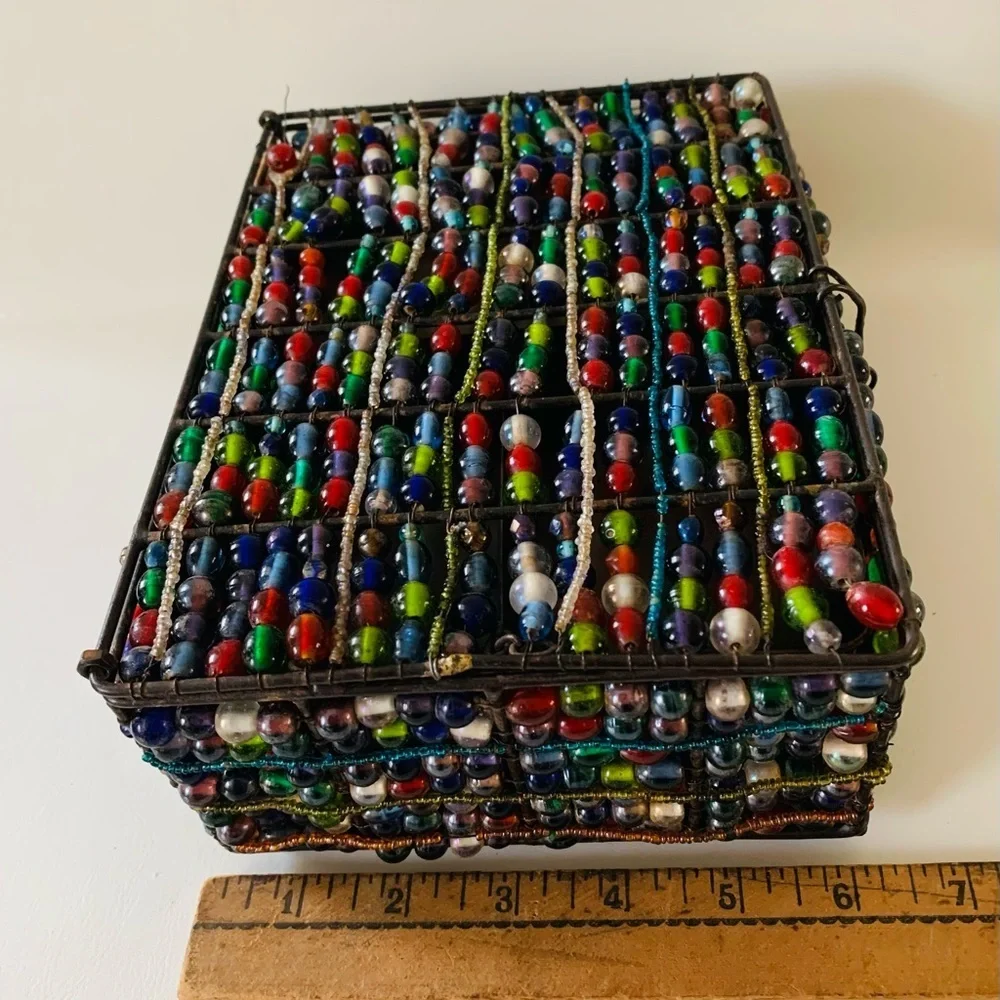 Handcrafted beaded jewelry box